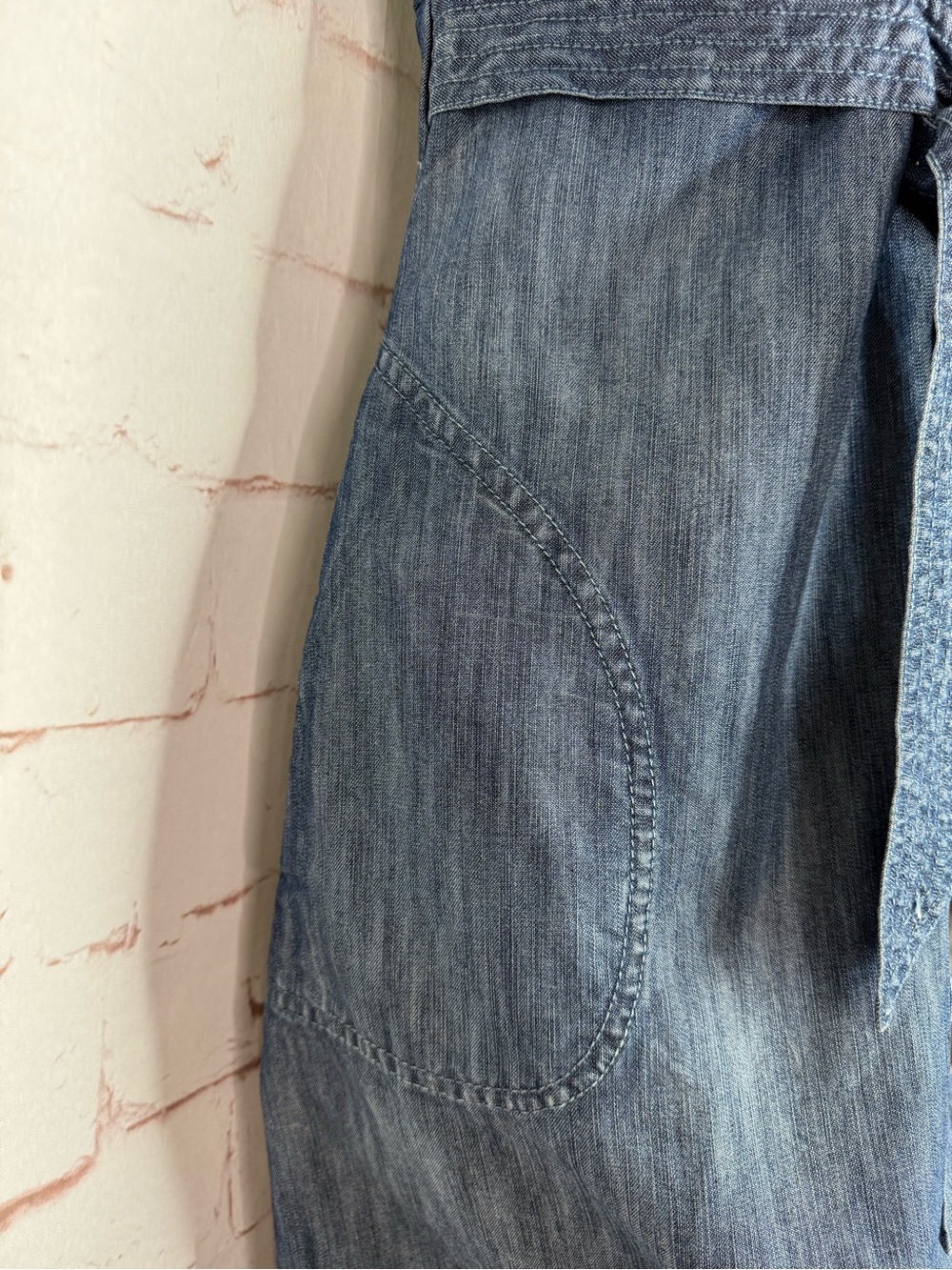 ANTHROPOLOGIE LEVEL 99 Sleeveless Dark Wash Denim Size 12 Dress Sundress - Picture 10 of 16